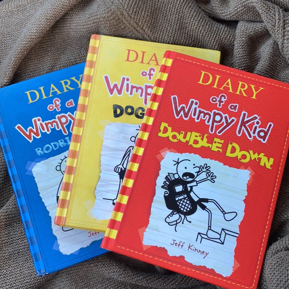 2/$8   Set of 3 Wimpy Kid hardcover books by Jeff Kinney
